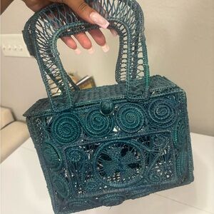 Teal handmade bag